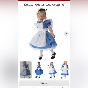 Deluxe Toddler Alice Costume - Blue and White